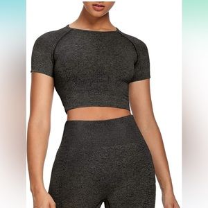 Workout set top & bottom. The top is a crop top. thick& squat proof